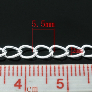Цепочка посеребренная 5.5х4мм, цена за 10см.